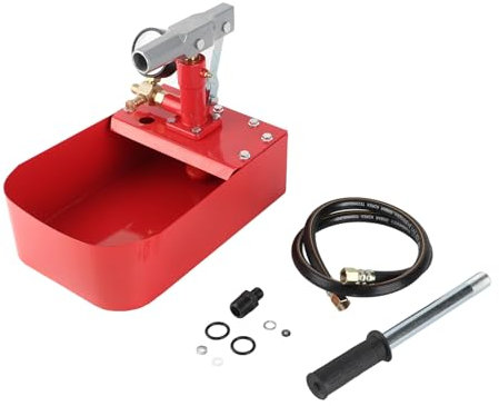 EVTSCAN -trycktestpump, robust och rosttät järnkonstruktion, lättläst tryckmätare, långhandtag, för VVS, olja, konstruktion, DIY