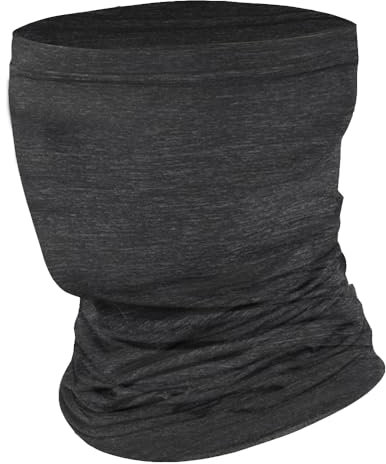 Shauoal Neck Gaiter Face Cover FG01 Elastic Head Wrap Mask Adjustable Bandana Headwear for All season Cycling Running Outdoor Activities-Dark Black