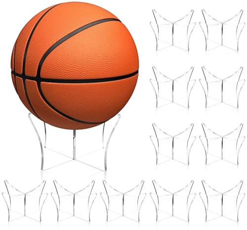 12 Pack Acrylic Ball Display Stand, Basketball Holder Stand, Soccer Ball Holder Display, for Sports Memorabilia