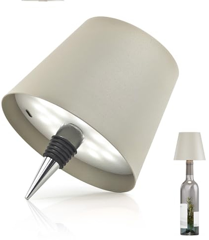 MU LIN lampada bottiglia ricaricabile,lampada da tavolo senza fili,Controllo Touch da 3 Modalita Temperatura di Colore, Dimmerabile, per Soggiorno, Ristorante