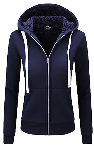 JACKETOWN Hoodie Veste Polaire Sweat à Capuche Femme avec Zip Veste à Capuche épaisse et Chaude Hoodies Sweatshirt Manches Longues Femme sportsweater Fleece Slim Fit Automne/Hiver