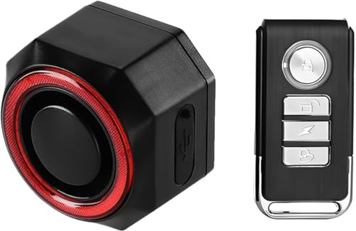 QUMOX SF33R Luz Trasera para Bicicleta con Alarma, Carga USB-C, Luz de Freno Inteligente, IP65 Impermeable, Mando a Distancia, Sirena Antirrobo para Bicicleta, E-Bike, Patinete