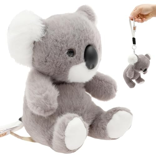 YUNYOUC Plush Koala Doll Toy, Instant Emotional Comfort Koalas Plush Doll, Relieve Anxiety and Reduce Stress, Lifelike Stuffed Koala Bear Bag Charm Pendant(Style A)
