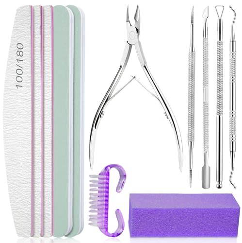 flintronic 12 Pezzi Lime per Unghie 100/180, Kit Lima per Unghie Professional, per la Cura Degli Unghie, per Uso Domestico e Salone