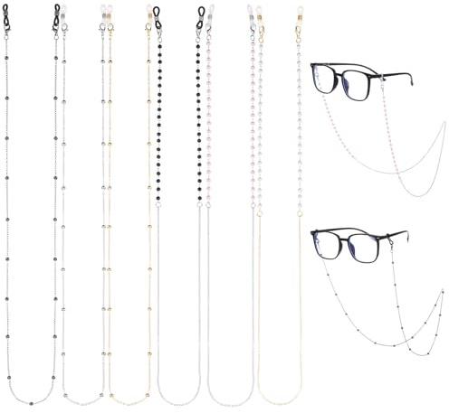 cobee 6Pcs Eyeglass Chain, Eye Glasses Strap, Eye Glasses Holders Around Neck Glass Charms for Women, Glass Accessories for Reading Glas s, Sunglasses Decorative