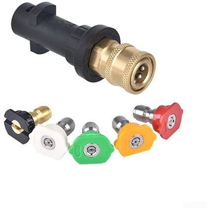 Kärcher Adapter 1/4 Schnellanschluss-Düse, kompatibel mit Hochdruckreinigern bis zu 3600 PSI für effiziente Reinigung und Wartung im Freien (1+5)