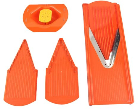 Affettatrice Mandolina a Lame a V, Affettatrice Manuale per Verdure con Lama a Forma di V in Acciaio Inox e Protezione per le Mani, Utensile da Durevole per Affettare Frutta