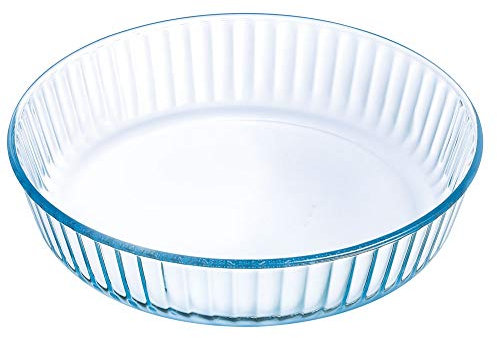 Arcuisine Pirex Moule à tarte en verre de qualité supérieure - Pour quiches, tartes aux fruits et plus - 26, 27, 30 cm, Verre, 26 cm - 6 cm hoch