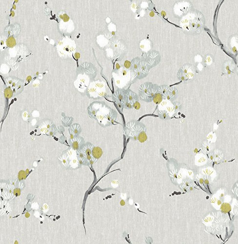 NuWallpaper NU2679 Mirei Peel & Stick Wallpaper, Yellow,blue,white,grey