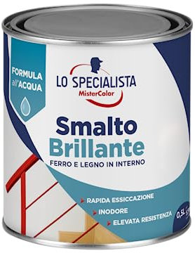 Lo Specialista Mistercolor SMALTO ACQUA BRILLANTE, 0,5L, BIANCO