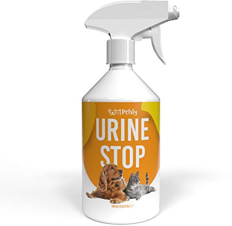 Petsly Repellente per Gatti e Cani Anti Urina - Spray Addestrativo Disabituante Gatti - Doppia Azione: Allontana Gatti e Cani + Elimina i Cattivi Odori - Uso Interno e Esterno (500ml (Confezione da1))