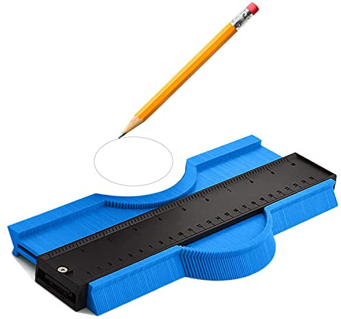 Contour Gauge Profile Tool – Laminate Flooring Tools for Carpets, Tiles, Flower Strips – DIY Profile Gauge Duplicator Tool for Measuring, Marking, Duplicating and Installing (25cm/10inch, Blue)