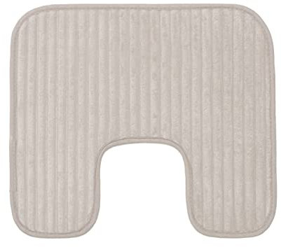Gözze - Rutschfester Weicher Toilettenteppich in U-Form, 100% Polyester, 50 x 45 cm - Taupe