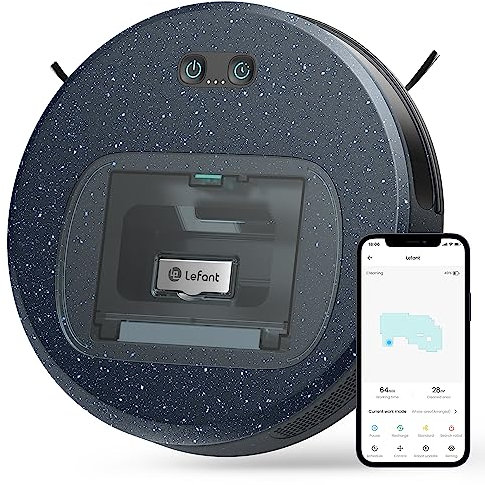 Lefant F1 Robot Vacuum Cleaner, 5000Pa Strong Suction, 28 * 6.9cm Super-Thin, 600ml Visual Dust Box,Virtual magnetic stripe, Robot Hoover Alexa compatible Starry skins