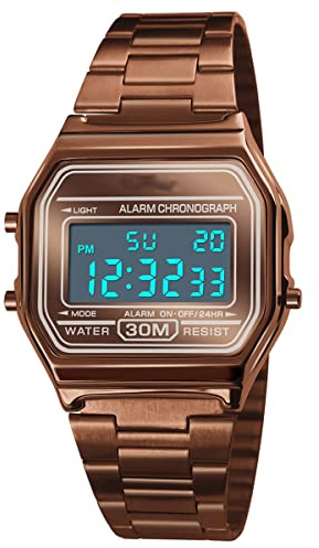 Nicoone Orologio da Polso Di Lusso Di Affari 30m Impermeabile In Acciaio Inossidabile Orologio Sportivo Orologio Digitale Orologio Da Polso