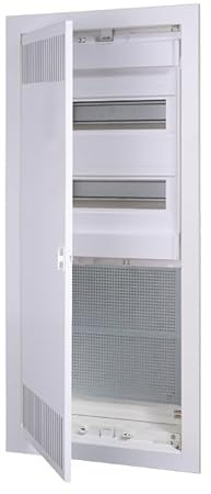 Hybrid Multimediaverteiler & Sicherungskasten Kombi Unterputz Verteiler Hohlwand IP30 Stahltür (4-reihig - 2 DIN Schiene)