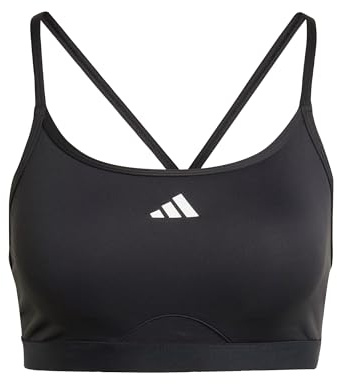 adidas Mujer AeroReact Training 3Stripes Bra, Black, L