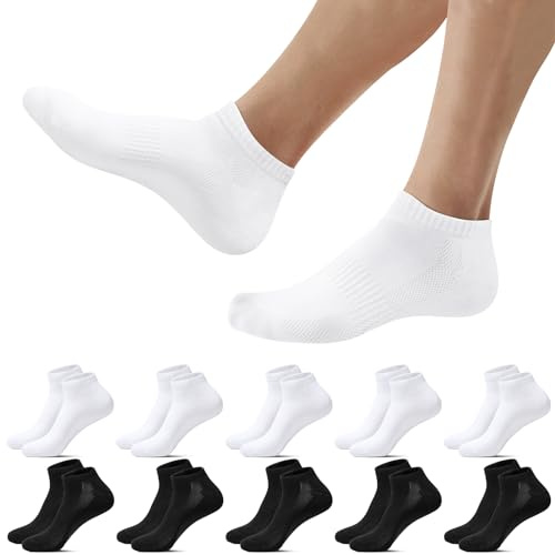 Falechay 10 Paires Chaussette Hommes Socquettes Femme Basses Sport Courtes | Unisexe,Coton,Respirantes,Courtes,Chaussettes