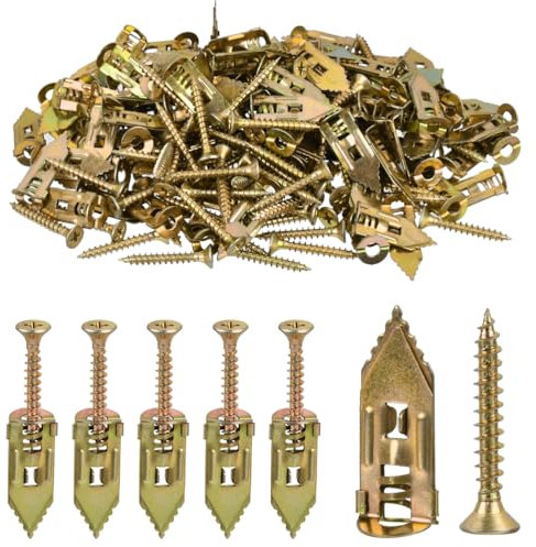 OctBird Ancrages Autoperceuses pour Cloison Sèche 60Pcs avec Vis, Chevilles Auto-perceuses pour Murs Creux et Plaques de Plâtre, 12 x 29 mm