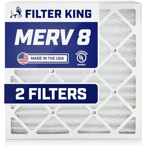 Filter King 20 x 24 x 4 luftfilter | 2-pack | MERV 8 HVAC veckade A/C ugnsfilter | TILLVERKAD I USA | Faktisk storlek: 49,5 x 59,7 x 9,5 cm