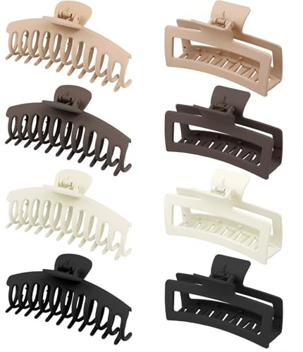 PROPOG Grosse Pince Cheveux Femme 13cm, 8 Pièces Pince a Cheveux Femme Antidérapante Grande Pinces à Cheveux pour Femmes Epais Hair Clip en Boîte