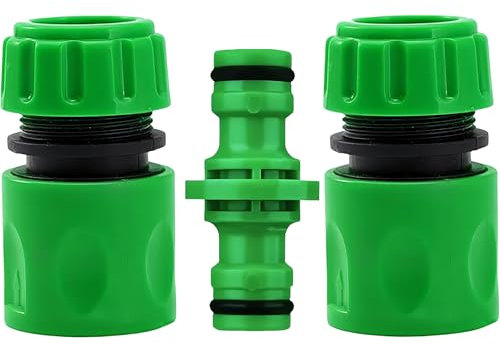 XPendHoze Garden Hose Connector Set - Quick Double Male Snap Fitting With Tap Adapters 1/2 Inch and 3/4 Inch 2-in-1 (Kit 1)