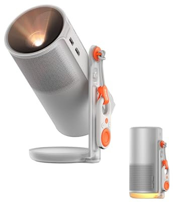 XGIMI MoGo 4 Mini Videoprojecteur 1080P, Compatible avec Google TV avec Netflix sous Licence, Rotation à 360°, 2,5 Heures de Lecture, 450 ISO Lumens, 2 x 6 W Harman Kardon,Wi-FI, Bluetooth