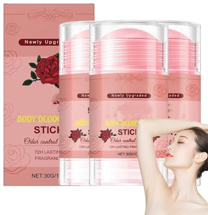 Le parfum de rose naturel masque l'odeur corporelle, le parfum de rose naturel déodorant portable, le bâton de soins du corps, réduit la sécrétion de transpiration, pour les aisselles, les mains