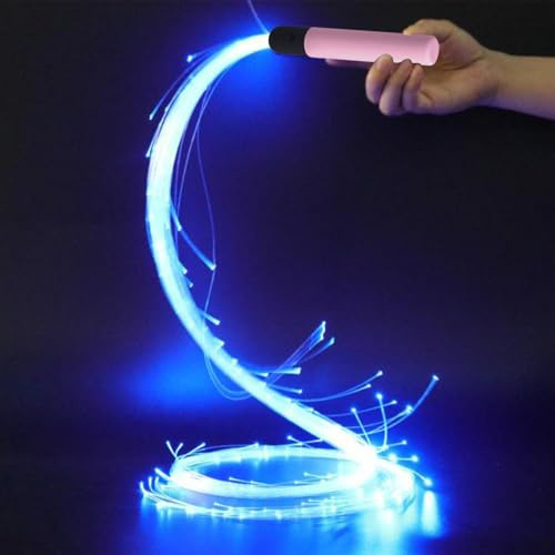 Générique Fouet Lumineux pour Danser,Fouet pivotant à Fibre Optique avec 7 Couleurs | Accessoires 4 Modes d'éclairage Variables, fouets Piles réutilisables Les Concerts