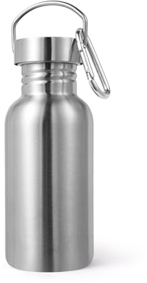 Volhoply 16 oz enkelvägg rostfritt stål vattenflaska (silver, 1)