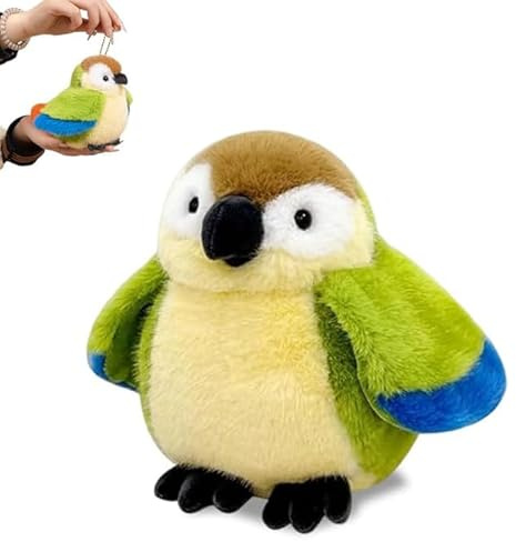 HAUZMLL Portachiavi a forma di pappagallo in peluche, accessorio per borsa a forma di animale farcito, ciondolo morbido e leggero per borse, accessori per borse auto, elegante ciondolo a forma di