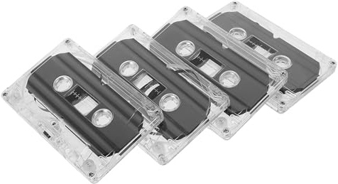 Angoily Cassettes Audio 4 Pièces Vierges 30 Boîtier Rigide Transparent pour Enregistrement de Voix et Utilisation Magnétophone Cassette