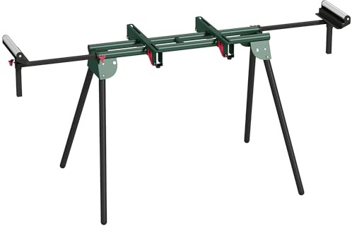 HOMCOM Soporte Sierra Ingletadora Universal Rodillos Extensibles 94-19 cm