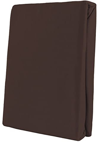 Leonado Vicent - Classic Spannbettlaken Bettlaken 100% Baumwolle Jersey Spannbetttuch in vielen Farben & Größen, Maße Spannbettlaken:90 x 200 cm - 100 x 200 cm, Farbe Spannbettlaken:Braun