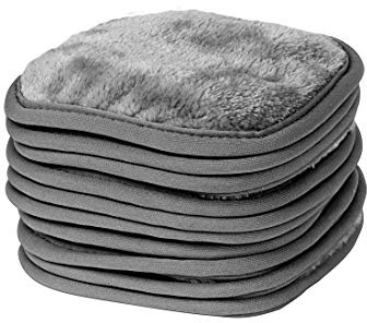 Eurow Reusable Makeup Remover Cloths, Soft Microfiber Face Towels for All Skin Types, Chemical-Free, Protective, Machine Washable, Gentle & Effective Facial Cleansing, 5x5, Gray, 10-Pack