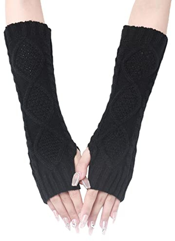 Stickade armvärmare dam,Akryl Warm Arm Warmers Super Soft | Stickade långärmade handskar Handledsvärmare för kvinnor Leling