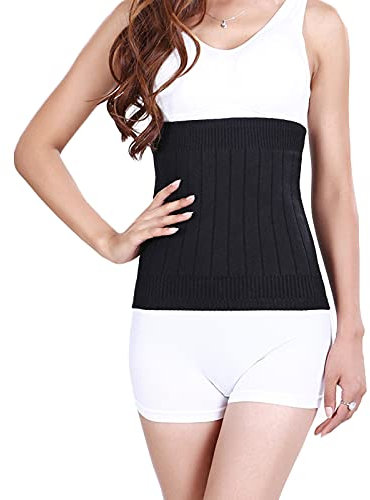 YUPPIE TONE Kidney Warmer Cashmere Winter Body Warmer Elastic Heat Belt Wool for Men and Women, black, Medium