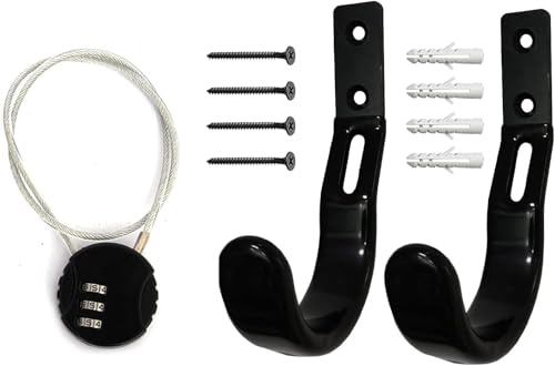 Atflbox Equipado con soporte para pistola de rifle con cerradura, ganchos de goma de cobertura total para montaje en pared, adecuado para cualquier arco de tiro con arco de escopeta de rifle (GG-2)