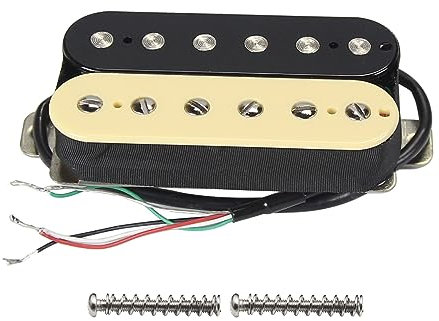 FLEOR Alnico 2 Humbucker-Tonabnehme 8-9K E-Gitarren-Tonabnehmer Steg-Humbucker, Creme+Schwarz