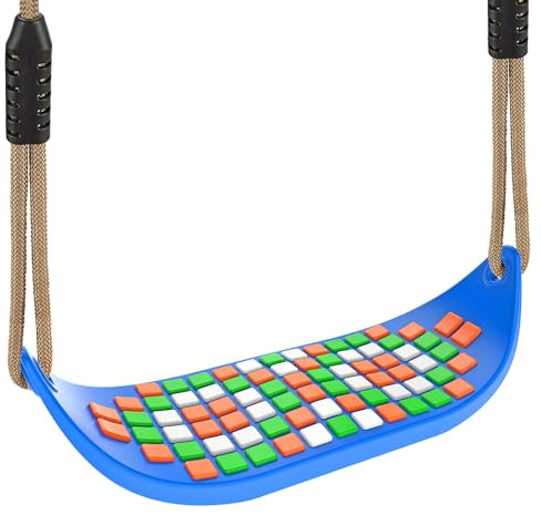 SELEWARE Balançoire d'extérieur pour enfants - Pour intérieur et adulte - Avec corde antidérapante et réglable - Antidérapante - Bleu