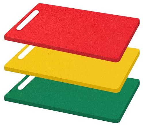 AEX Large Plastic Chopping Board – BPA-Free, Flexible Cutting Board for Kitchens Non-Slip Food Prep Surface for Vegetables, Fruit & Meat -Lightweight & Easy to Clean (Multicolour)