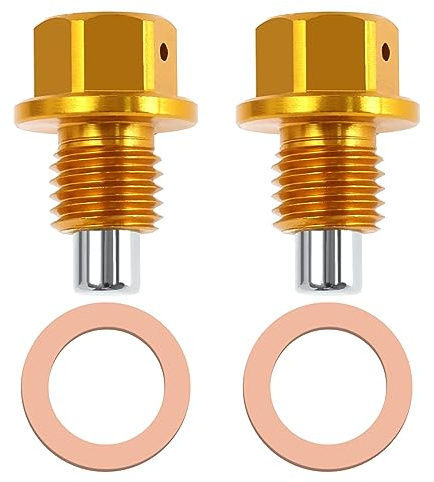 SG Store 2 Tornillos de Drenaje de Aceite M12 x 1,5 compatibles con BMW E90/E92/E93/E46/E39/318/320/325 tapón de Drenaje de Aceite de aleación de Aluminio