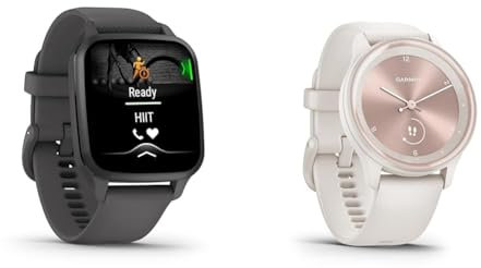 Garmin Venu Sq 2 - GPS-Fitness-Smartwatch mit 1,4 AMOLED Display & vívomove Sport - Smartwatch mit analogen Zeigern und Touchdisplay