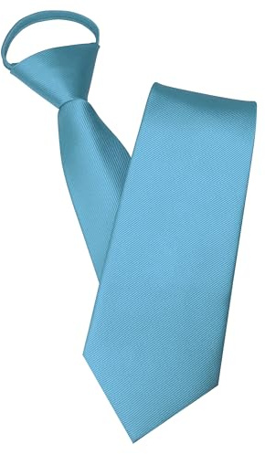JEMYGINS Corbata para Hombre con Cremallera Aspecto Elegante en Segundos Aguamarina Claro