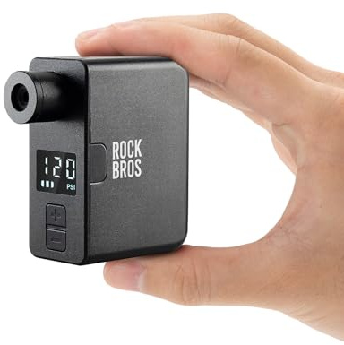 ROCKBROS Pompa per Bicicletta, Mini Pompa Elettrica, Pompa Bicicletta Portatile, Senza Fili, 120PSI, Adatta a Bici Elettrica, MTB, Bici da Strada, Valvole Presta e Schrader, 450mAh