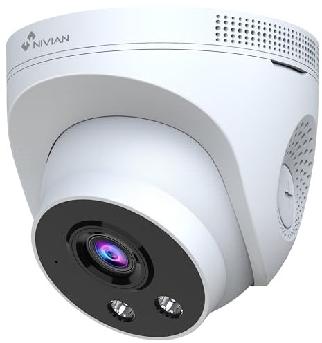 IVIAN Caméra de Sécurité WiFi-6 2K pour Intérieur – Montage au Plafond, Vision Nocturne Double, Détection Intelligente avec IA, Audio Bidirectionnel et Stockage Cloud. Compatible avec Kit CCTV