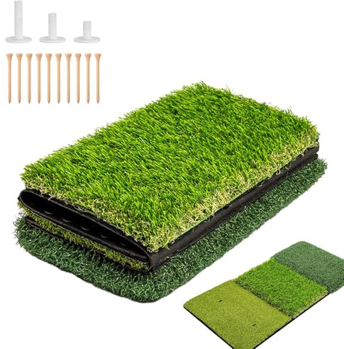Estera De Golpe Para, Swing - Mate De Golpe Artificial Portátil,Accesorios De Tren De Golfista, Cojín De Conducción Para El Patio, Exterior Interior