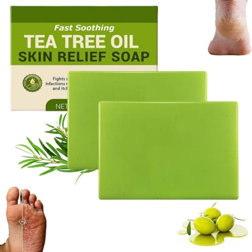 Loravey Relief Soap Bar, 2025 New Loravey Tea Tree Oil Soap, Natural Foot & Body Soaps for Healthy Skin, Herbal Cleansing Soaps - Plant-Based Formula, Odor Control & Daily Refreshing Cleanse (2)