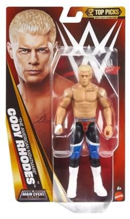 WWE Cody Rhodes The American Nightmare Mattel Main Event-serien toppval 2025 brottning actionfigur leksak