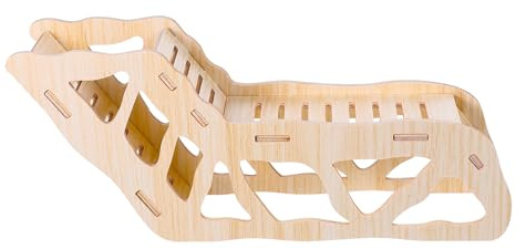 DOPENSPI Versatile nascondiglio per criceti e tunnel di esplorazione, casetta per criceti con scaletta in legno, nascondiglio decorativo per cucine, criceti, piccoli accessori per animali domestici